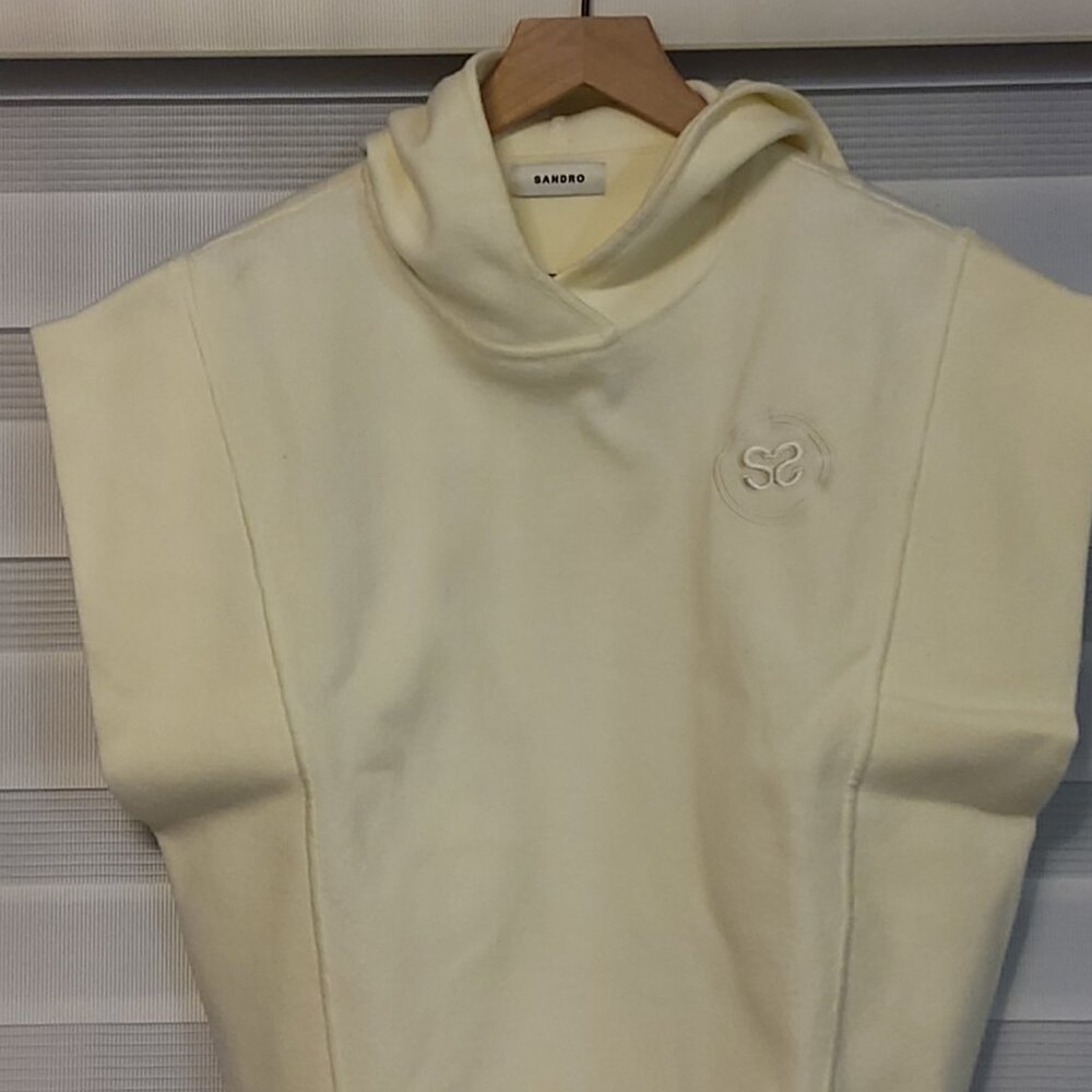 SANDRO Derry logo-embroidered woven hoody NWOT
